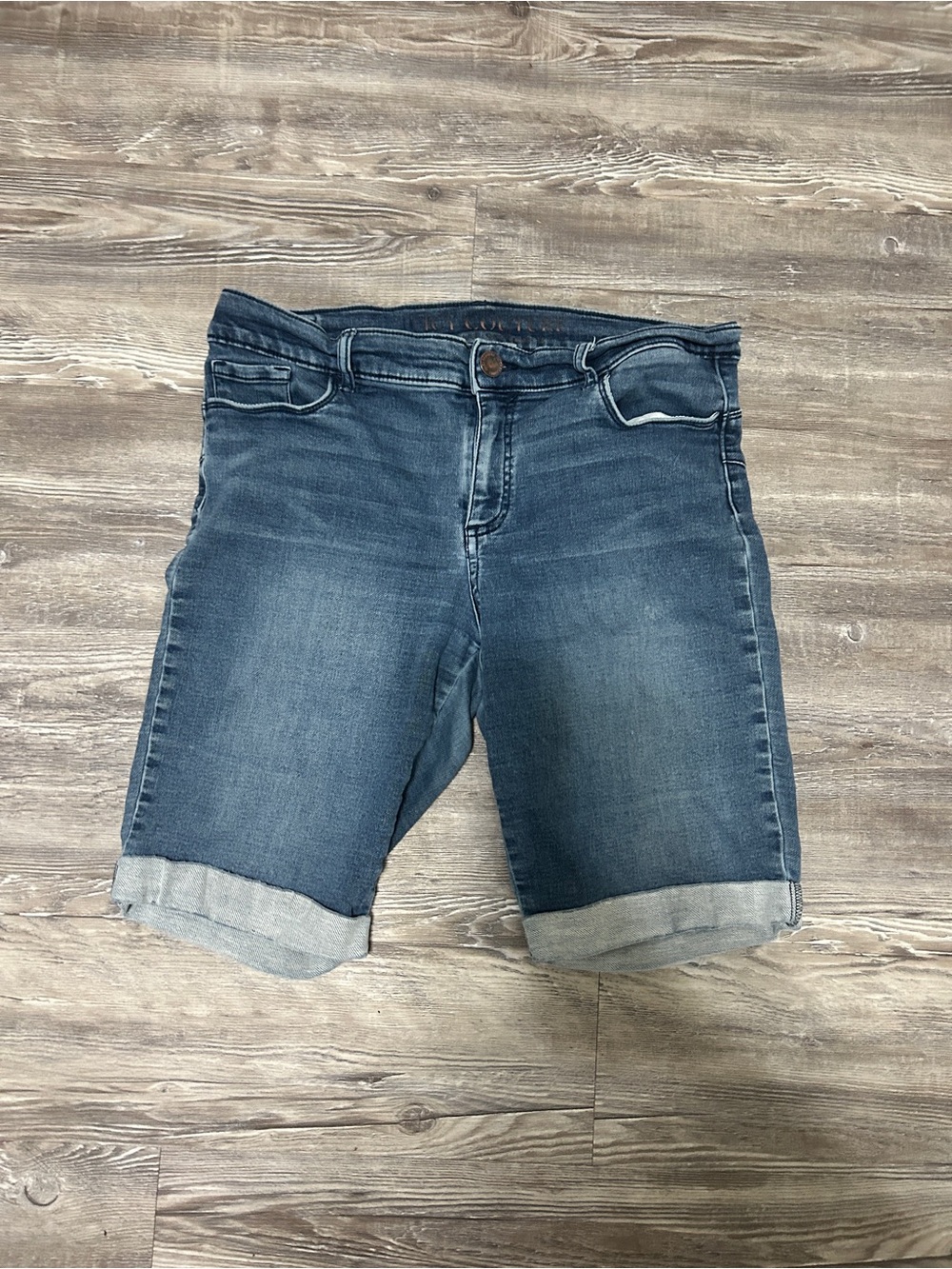 Juicy Couture Women's Dark Blue Rolled Cuff Denim Shorts